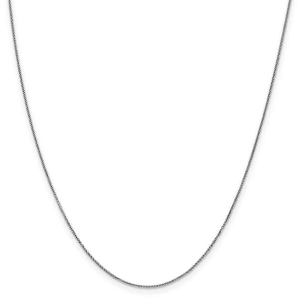 Unisex Gold Classics&#8482; 0.8mm. 14k White Gold Spiga 14in. Necklace