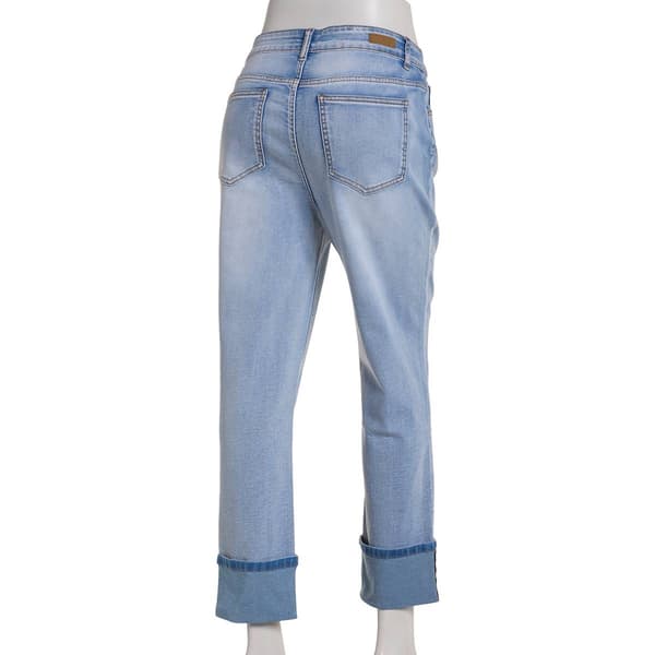 Womens Bleu Denim Roll Cuff Denim Jeans