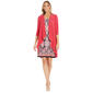 Plus Size R&M Richards Drape Jacket w/Print Dress - Coral - image 1