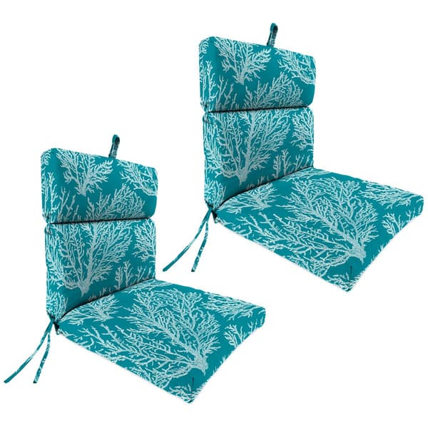 Jordan Dir Seacoral Turquoise Outdoor Chair Cushions - Set Of 2 - image 