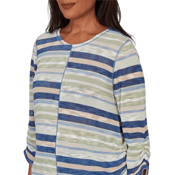 Womens Alfred Dunner Indigo Girls Splice Stripe Sweater