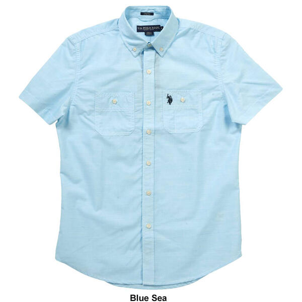 Mens U.S. Polo Assn.&#174; Solid End on End Woven Shirt