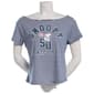 Juniors C-Life Snoopy 1950 Football Stripe Off The Shoulder Tee - image 2