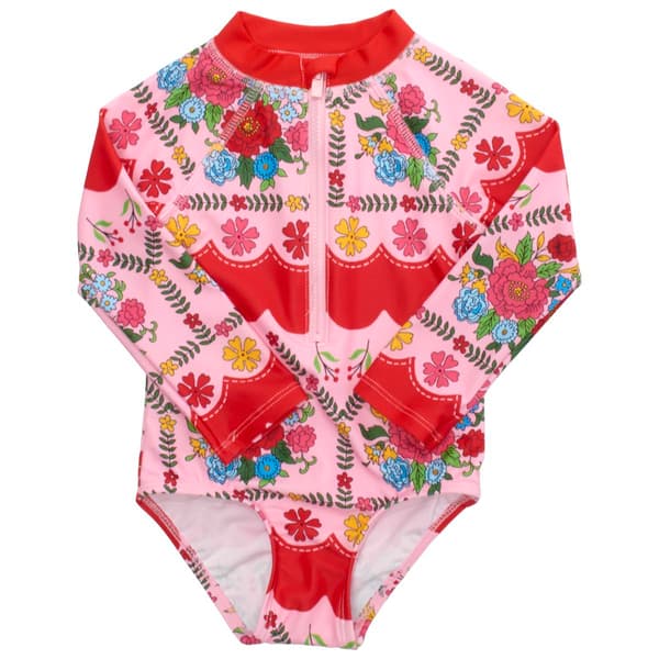 Baby Girl (12-24M) Floatimini Floral Bouquet Rashguard Swimsuit - image 