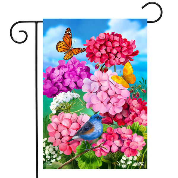 Geranium in Bloom Garden Flag - image 