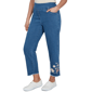 Womens Alfred Dunner Camden Market Floral Applique Pull On Jeans - image 3