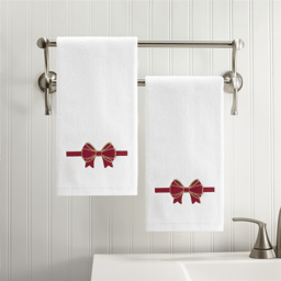 Avanti Velvet Bow 2pk. Hand Towel Set