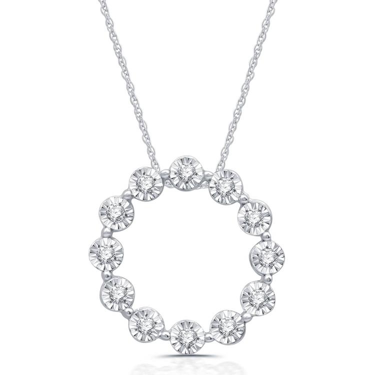 Nova Star(R) Sterling Silver Lab Grown Diamond Circle Pendant