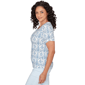Petite Emaline Key Items Ruched Short Sleeve Medallion Tee - image 3