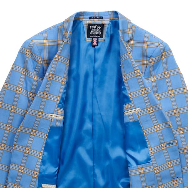 Mens Savile Row Plaid Sport Coat - Kensington Blue
