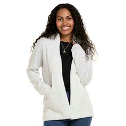 Womens 89th & Madison Long Sleeve Speckled J Pocket Cardigan