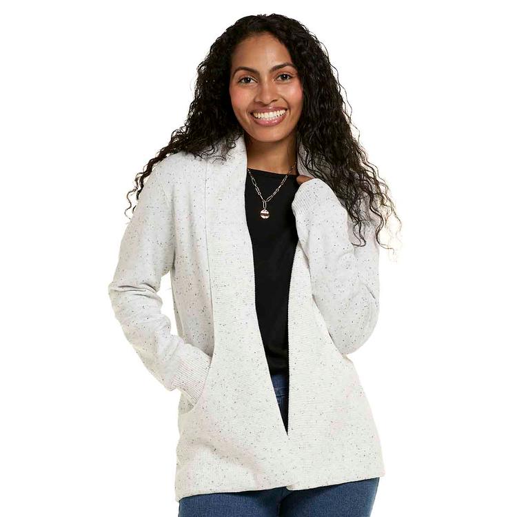 Womens 89th & Madison Long Sleeve Speckled J Pocket Cardigan