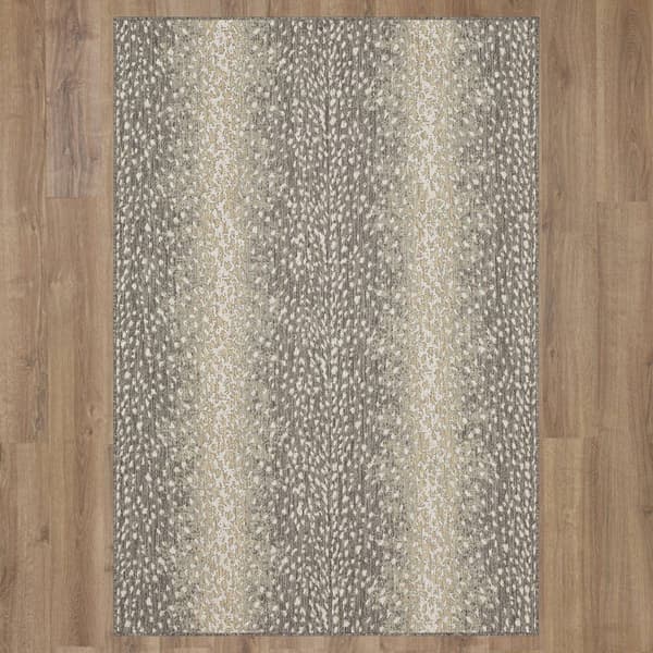 Mohawk Home Antelope Print Light Grey 4' x 5' 6 Area Rug