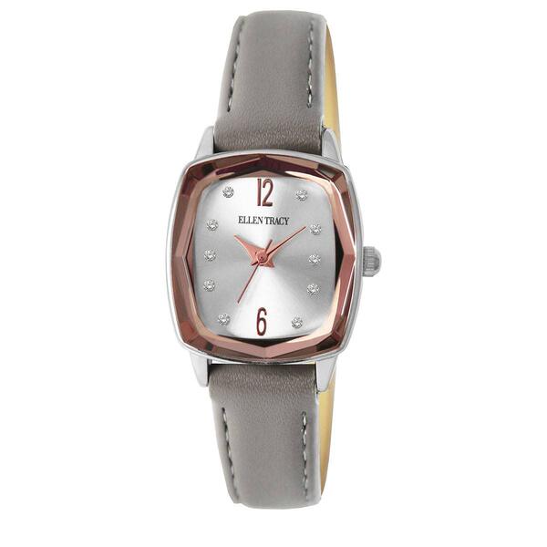 Womens Ellen Tracy Two-Tone Faceted Bezel Watch - ET5375SL - image 
