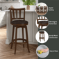 HH2 Home Presque Isle Cherry Wood Bar Height Swivel Stool - image 10