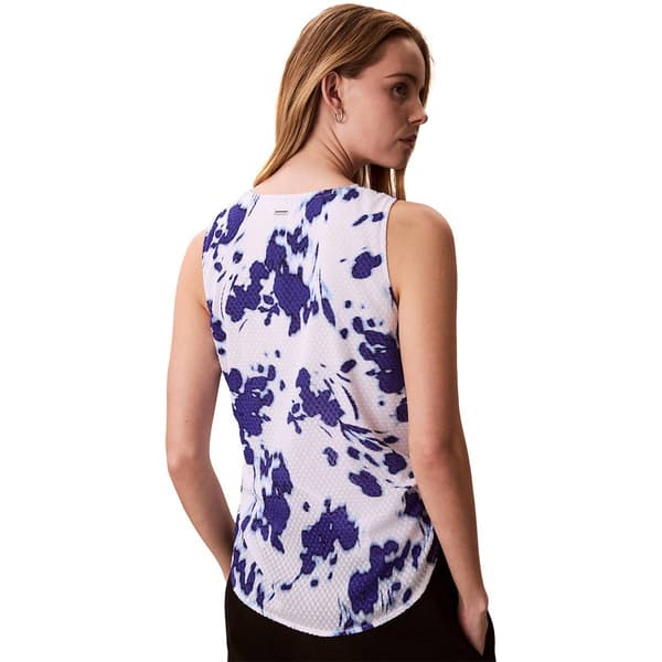 Womens Calvin Klein Textured Abstract Floral Tank Top