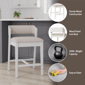 HH2 Home Dresden White Fabric Counter Height Stool - image 10