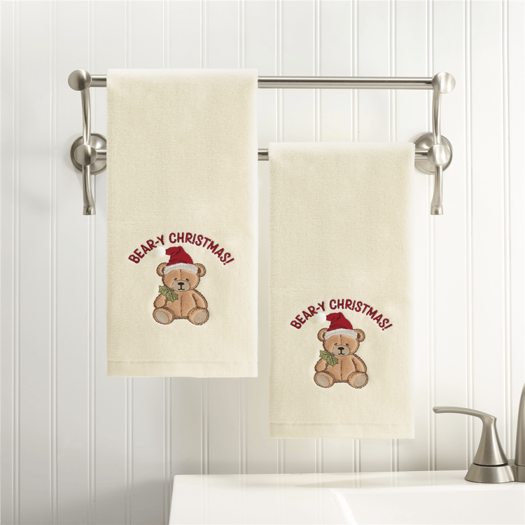 Avanti Teddy Bear 2pk. Hand Towel Set