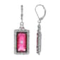1928 Silver Tone Pink & Crystal Stone Earrings - image 1