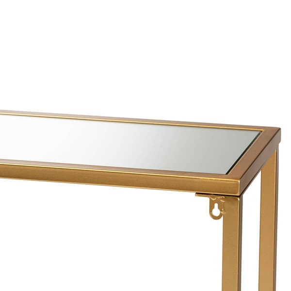 Baxton Studio Alessa Gold Finished Metal & Mirrored Glass Table