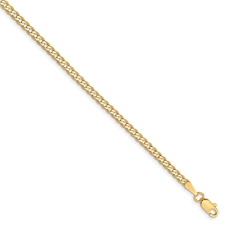 Gold Classics™ 2.3mm. 14kt. Gold Beveled Curb Chain Necklace