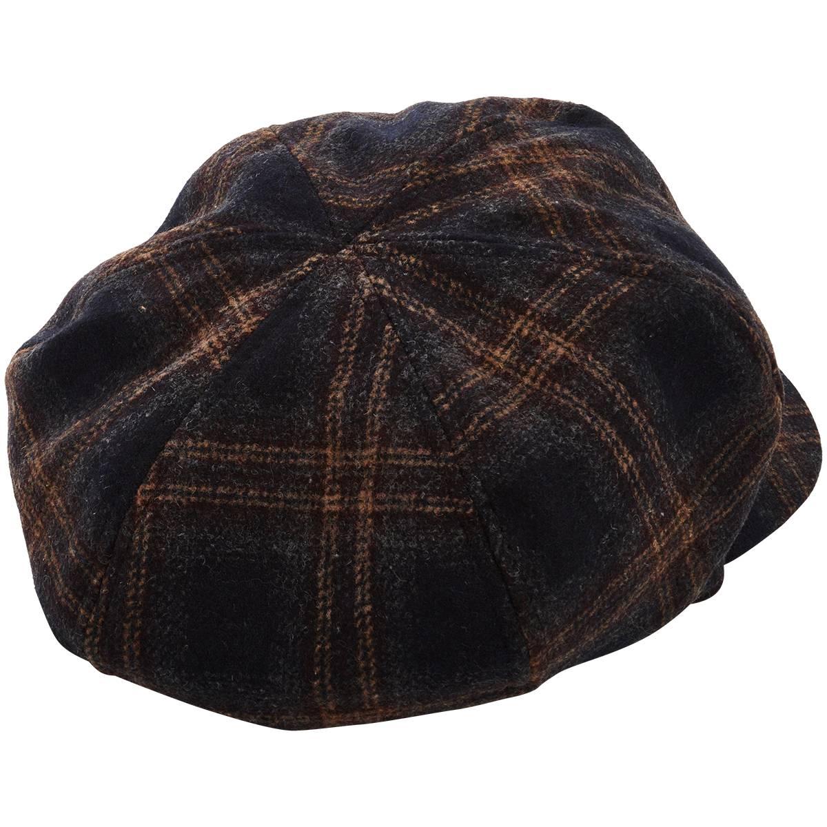 Womens Madd Hatter Plaid Newsboy Hat