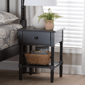 Baxton Studio Braith Farmhouse Black Wood 1-Drawer Nightstand - image 8