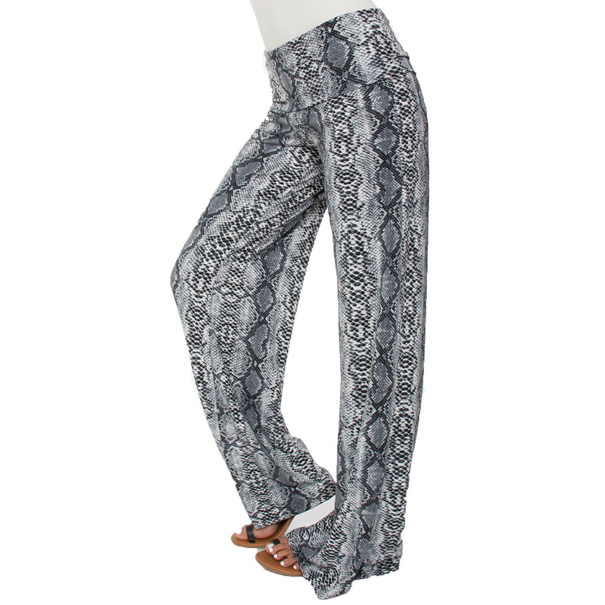 Womens White Mark Printed Palazzo Pants - Snake Print