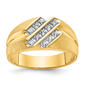 Mens Gentlemens Classics(tm) 14kt. Gold 3-Row 1/4ctw. Diamond Ring - image 1