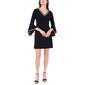 Petites MSK Rhinestone Trim Trumpet Sleeve V-Neck Dress - image 1