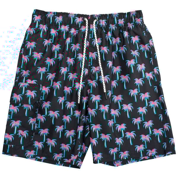 Young Mens SURFZONE&#40;R&#41; Bright Palms Swim Trunks