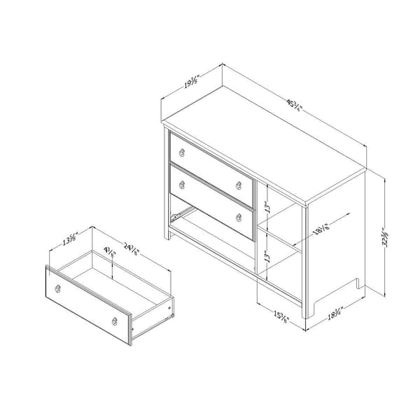 South Shore Cotton Candy 3-Drawer Dresser