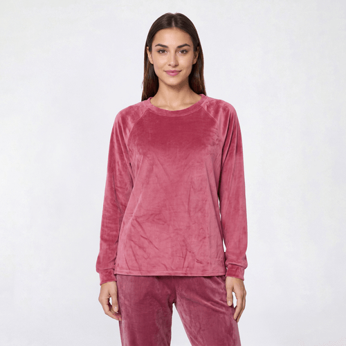 Petite Jessica Simpson Long Sleeve Velour Raglan Pajama Top