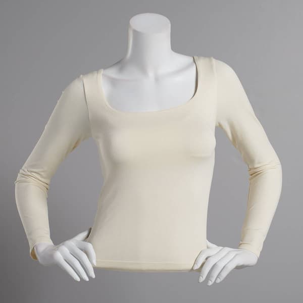 Juniors Wallflower Seamless Shelf Bra Long Sleeve Tee - image 