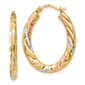 Gold Classics(tm) 14kt. & Rhodium Oval Scallop Hoop Earrings - image 1