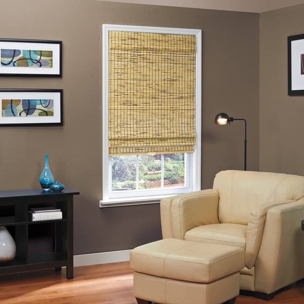 4in. Bamboo Roman Cordless Burnout Shades