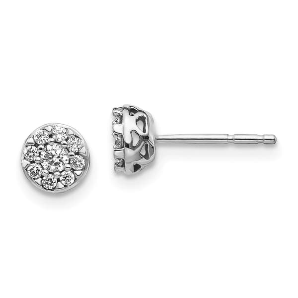 Diamond Classics&#40;tm&#41; 14kt. White Gold 6mm Diamond Stud Earrings - image 