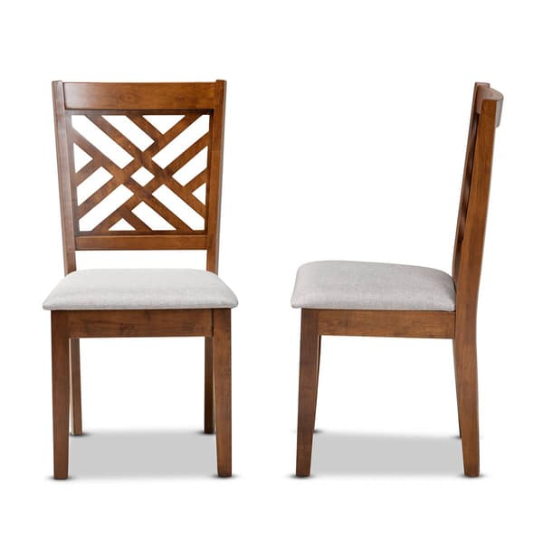 Baxton Studio Caron Grey/Walnut Brown Wood Dining Chairs-Set of 2
