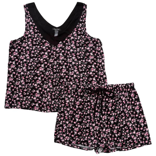 Plus Size Rene Rofe&#40;R&#41; Ditsy Tank & Boxer Pajama Set - image 