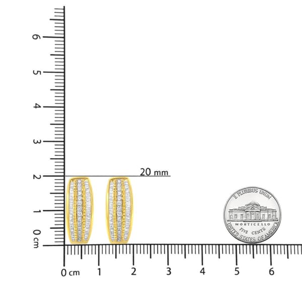 Haus of Brilliance 10kt. Gold 3/4ctw. Diamond Hoop Earrings