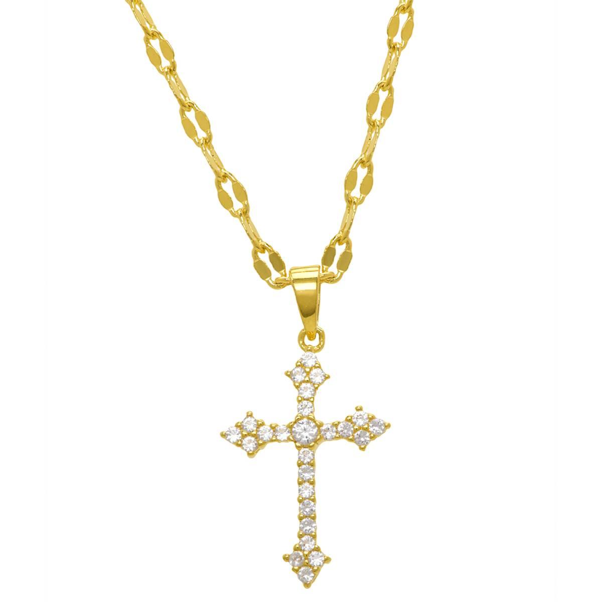 Gianni Argento Lab White Sapphire Cross Pendant