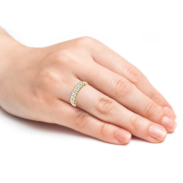 Nova Star® 14kt. Gold Plated Lab Grown Diamond Multi Row Band