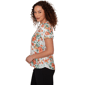 Womens Emaline Verde Grove I Short Sleeve Floral Tie Neck Blouse - image 4