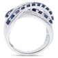 Gemstone Classics™ Blue Sapphire with White Zircon Crossover Ring - image 4