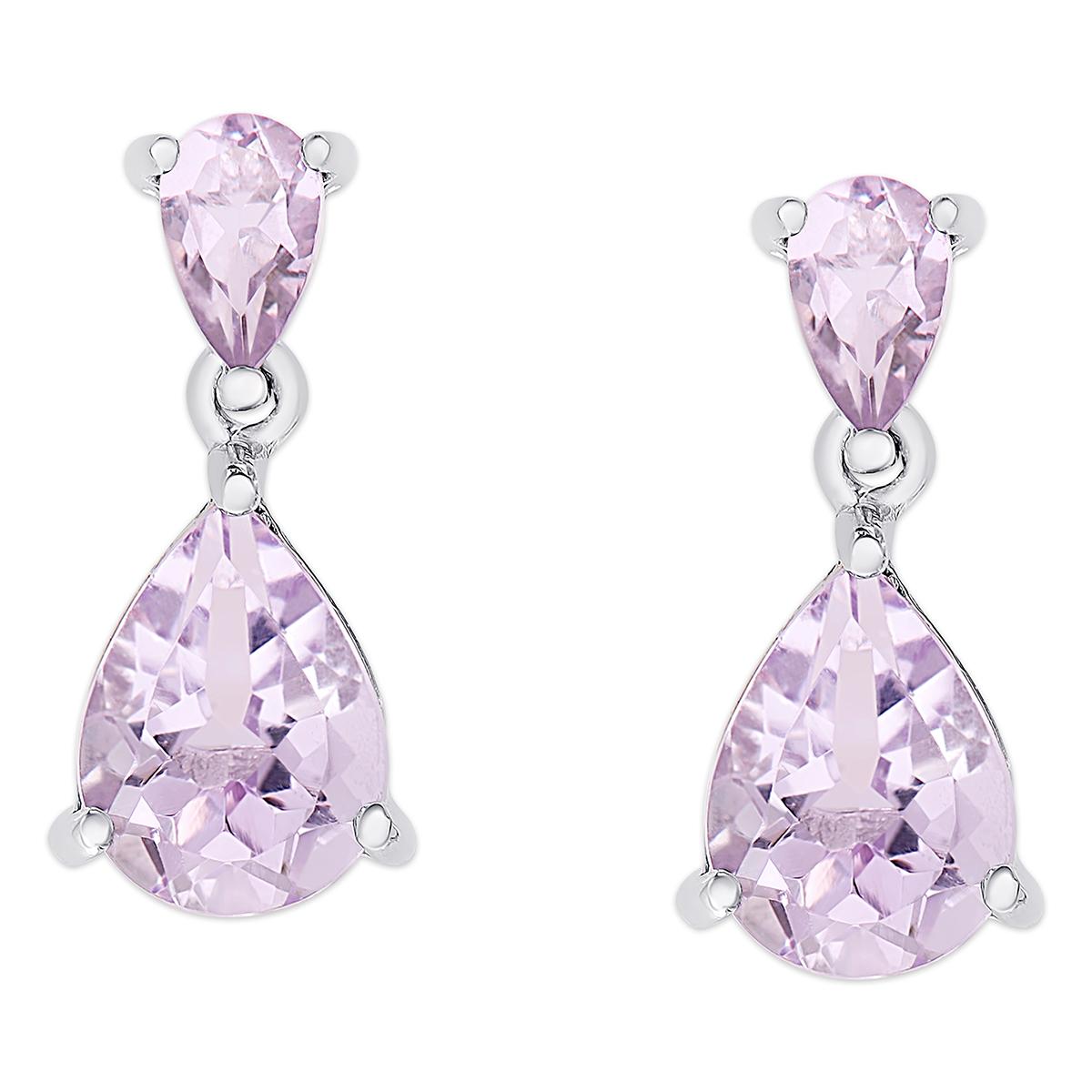 Gianni Argento Silver Amethyst Teardrop Earrings