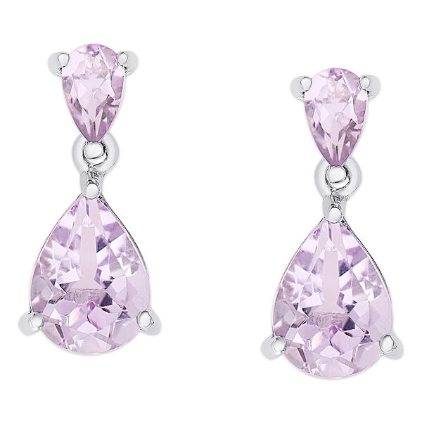 Gianni Argento Silver Amethyst Teardrop Earrings - image 