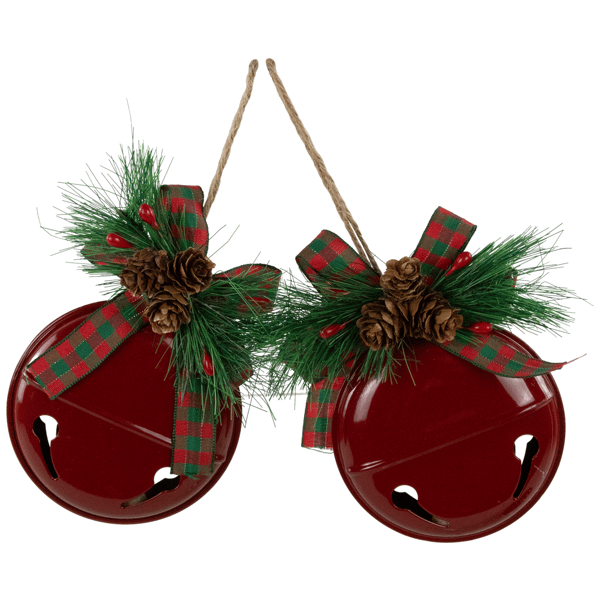 Northlight 2pk. Red Jingle Bells with Bows Christmas Ornaments