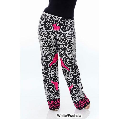 Plus Size White Mark Printed Palazzo Pants