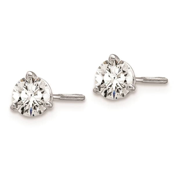 Pure Fire 14kt. White Gold Screwback 2/3ctw. Diamond Earrings