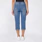 Womens Bleu Denim 5 Pocket Roll Cuff Denim Capri Pants - image 2